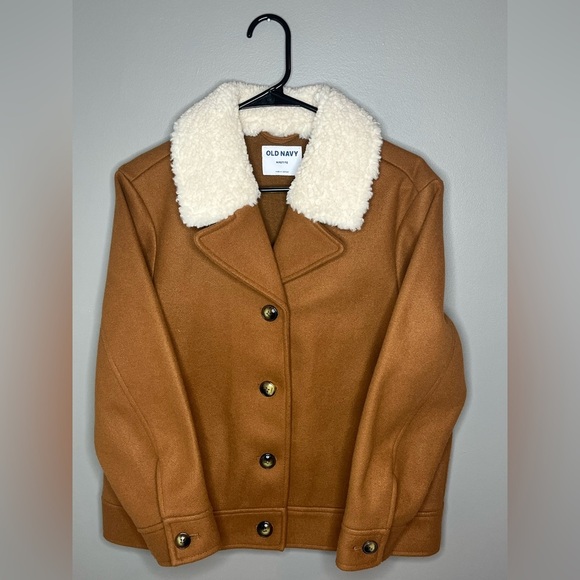 Old navy Soft -Brushed Sherpa-Trim Jacket Medium - Picture 2 of 6